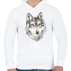 PRINTFASHION Farkas - Férfi kapucnis pulóver - Fehér