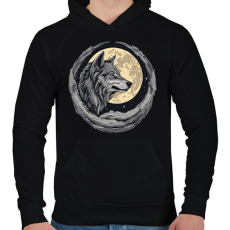PRINTFASHION Farkas - Férfi kapucnis pulóver - Fekete