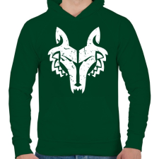 PRINTFASHION Farkas - Férfi kapucnis pulóver - Sötétzöld férfi pulóver, kardigán