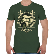 PRINTFASHION Farkas - Férfi póló - Katonazöld férfi póló