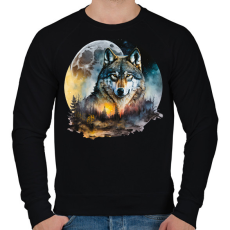 PRINTFASHION Farkas  - Férfi pulóver - Fekete
