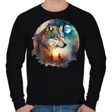 PRINTFASHION Farkas - Férfi pulóver - Fekete férfi pulóver, kardigán