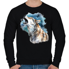 PRINTFASHION Farkas  - Férfi pulóver - Fekete férfi pulóver, kardigán