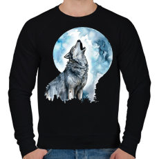 PRINTFASHION Farkas  - Férfi pulóver - Fekete