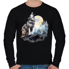 PRINTFASHION Farkas  - Férfi pulóver - Fekete