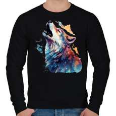 PRINTFASHION farkas - Férfi pulóver - Fekete