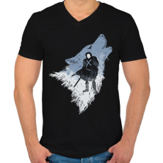 PRINTFASHION Farkas - Férfi V-nyakú póló - Fekete