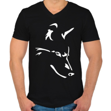 PRINTFASHION Farkas  - Férfi V-nyakú póló - Fekete