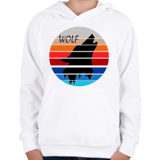 PRINTFASHION Farkas  - Gyerek kapucnis pulóver - Fehér