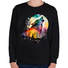 PRINTFASHION Farkas  - Gyerek pulóver - Fekete gyerek pulóver, kardigán