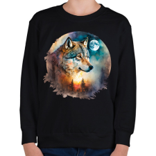 PRINTFASHION Farkas - Gyerek pulóver - Fekete gyerek pulóver, kardigán