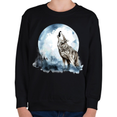 PRINTFASHION Farkas  - Gyerek pulóver - Fekete