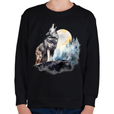 PRINTFASHION Farkas  - Gyerek pulóver - Fekete