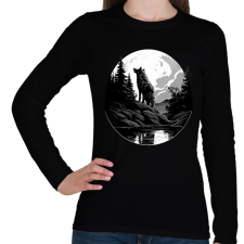 PRINTFASHION farkas - Női hosszú ujjú póló - Fekete női póló