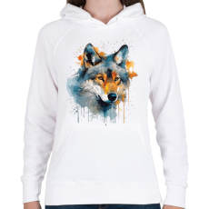 PRINTFASHION farkas - Női kapucnis pulóver - Fehér