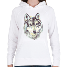 PRINTFASHION Farkas - Női kapucnis pulóver - Fehér női pulóver, kardigán