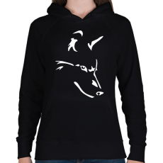 PRINTFASHION Farkas  - Női kapucnis pulóver - Fekete