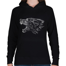 PRINTFASHION farkas - Női kapucnis pulóver - Fekete