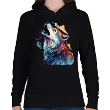 PRINTFASHION farkas - Női kapucnis pulóver - Fekete női pulóver, kardigán