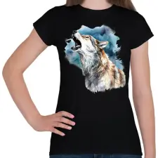 PRINTFASHION Farkas  - Női póló - Fekete női póló