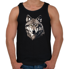 PRINTFASHION farkas portré - Férfi atléta - Fekete