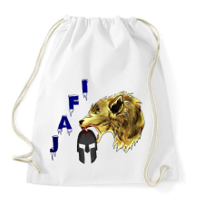 PRINTFASHION farkas spárta - Sportzsák, Tornazsák - Fehér tornazsák
