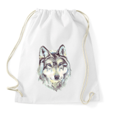 PRINTFASHION farkas - Sportzsák, Tornazsák - Fehér tornazsák