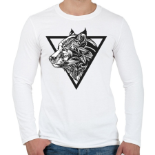 PRINTFASHION Farkas tetoválás - Férfi hosszú ujjú póló - Fehér férfi póló