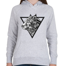 PRINTFASHION Farkas tetoválás - Női kapucnis pulóver - Sport szürke női pulóver, kardigán