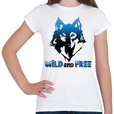 PRINTFASHION Farkas - vad és szabad wild and free - Női póló - Fehér női póló