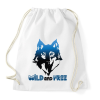 PRINTFASHION Farkas - vad és szabad wild and free - Sportzsák, Tornazsák - Fehér