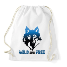PRINTFASHION Farkas - vad és szabad wild and free - Sportzsák, Tornazsák - Fehér tornazsák