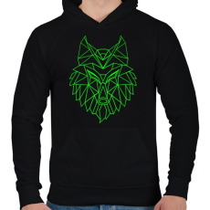 PRINTFASHION Farkas vektor - Férfi kapucnis pulóver - Fekete