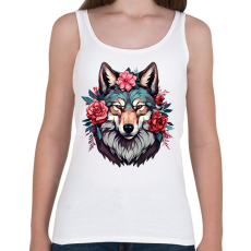 PRINTFASHION Farkas virágokkal - Női atléta - Fehér