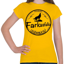 PRINTFASHION Farkasfalka legénybúcsú - Női póló - Sárga női póló
