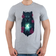 PRINTFASHION Farkasok - Férfi póló - Sport szürke férfi póló