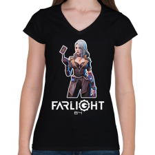 PRINTFASHION Farlight84 - Lucinda - Női V-nyakú póló - Fekete női póló