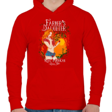 PRINTFASHION Farmerek lánya - Férfi kapucnis pulóver - Piros férfi pulóver, kardigán