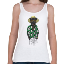 PRINTFASHION Fashion Panther - Női atléta - Fehér női trikó