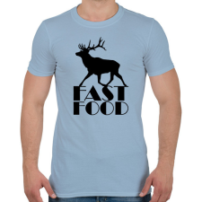 PRINTFASHION Fast food - Férfi póló - Világoskék férfi póló