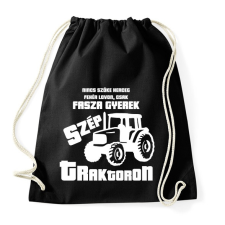 PRINTFASHION Fasza Gyerek Traktoron - Sportzsák, Tornazsák - Fekete tornazsák