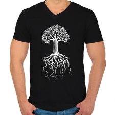PRINTFASHION faSZOM - Férfi V-nyakú póló - Fekete férfi póló