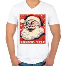 PRINTFASHION Faszom tele - Férfi V-nyakú póló - Fehér férfi póló