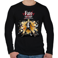 PRINTFASHION Fate stay night character - Férfi hosszú ujjú póló - Fekete