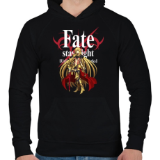 PRINTFASHION Fate stay night - Férfi kapucnis pulóver - Fekete