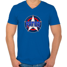 PRINTFASHION FATER - Férfi V-nyakú póló - Királykék férfi póló