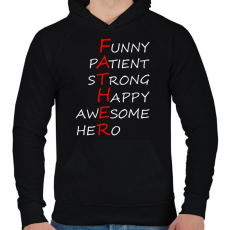 PRINTFASHION Father - Férfi kapucnis pulóver - Fekete
