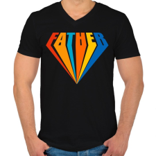 PRINTFASHION Father - Férfi V-nyakú póló - Fekete férfi póló