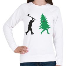 PRINTFASHION Favágás - Női pulóver - Fehér női pulóver, kardigán