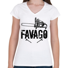 PRINTFASHION favágó - Női V-nyakú póló - Fehér női póló